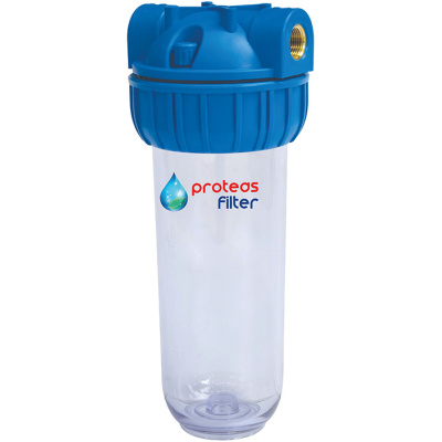 Μονή φιλτροθήκη κεντρικής παροχής – STRONG – διάφανη πλαστική 10″ – 1/2″ – σκέτη