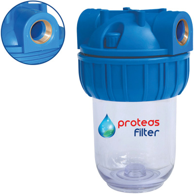 Μονή φιλτροθήκη κεντρικής παροχής STRONG διάφανη πλαστική 5″ – 3/4″ – σκέτη